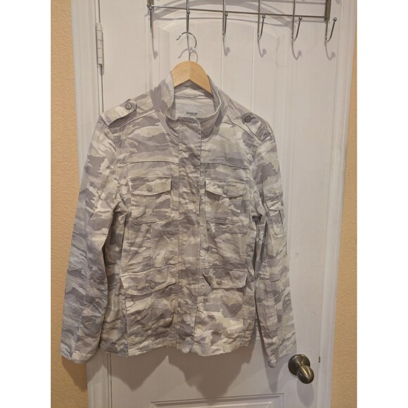 Kenzie Women's Camo Full Zip Utility Jacket  Front Pockets Gray Size Large - Picture 12 of 16